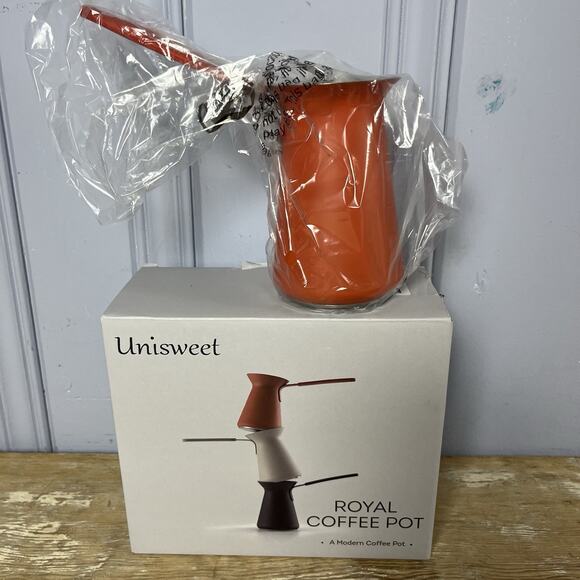 Turkish Coffee Pot Maker Stainless Rubber Handle Milk Warmer Arabic Greek NEW - Picture 7 of 10